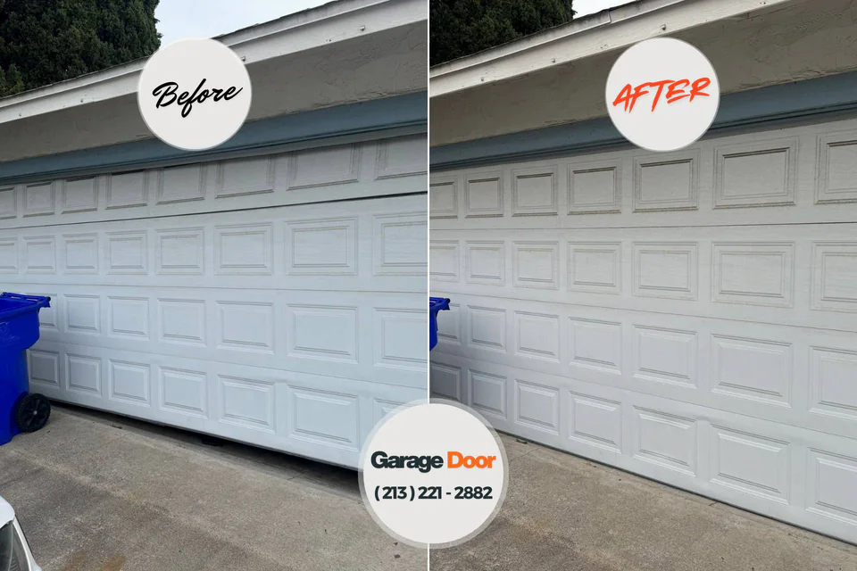 Before and after: garage door repair Highland Park, TX
